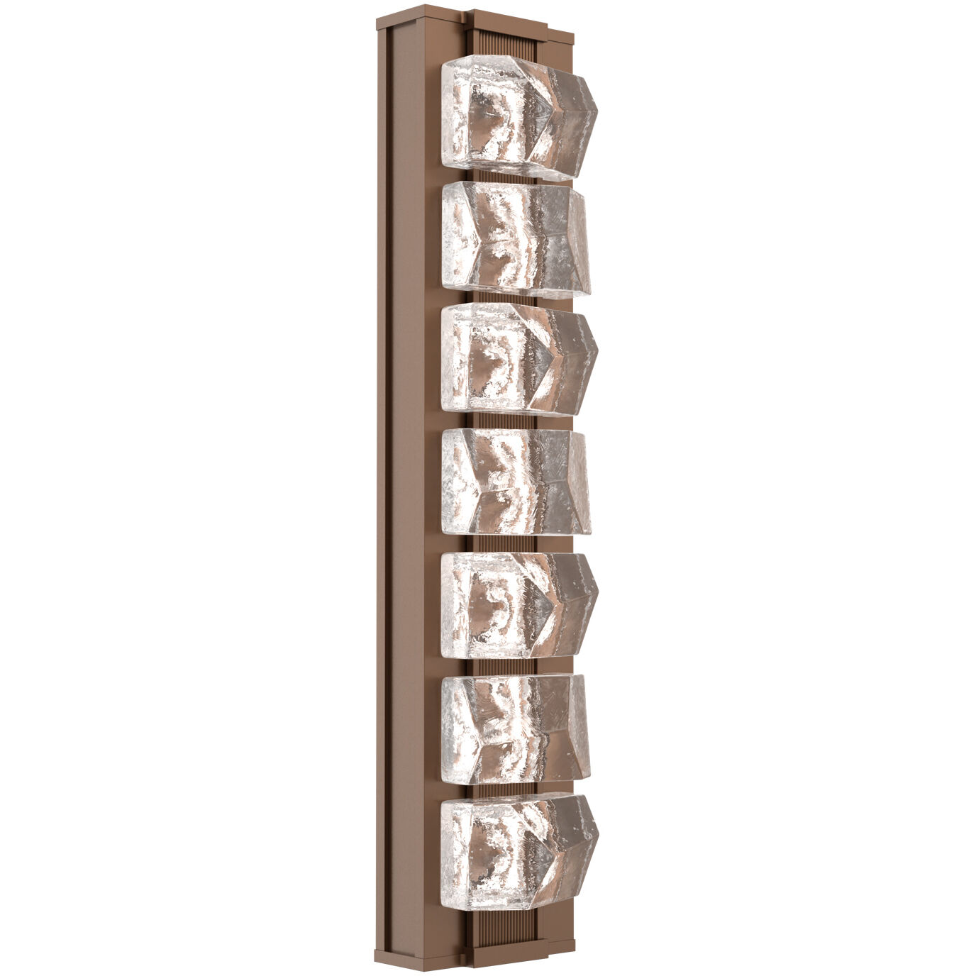 Tessera Sconce Wall Light in 3000K LED, Burnished Bronze, Facet Cast, Medium