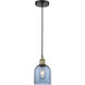 Edison Bella 1 Light 5.5 inch Black Antique Brass Cord Hung Mini Pendant Ceiling Light