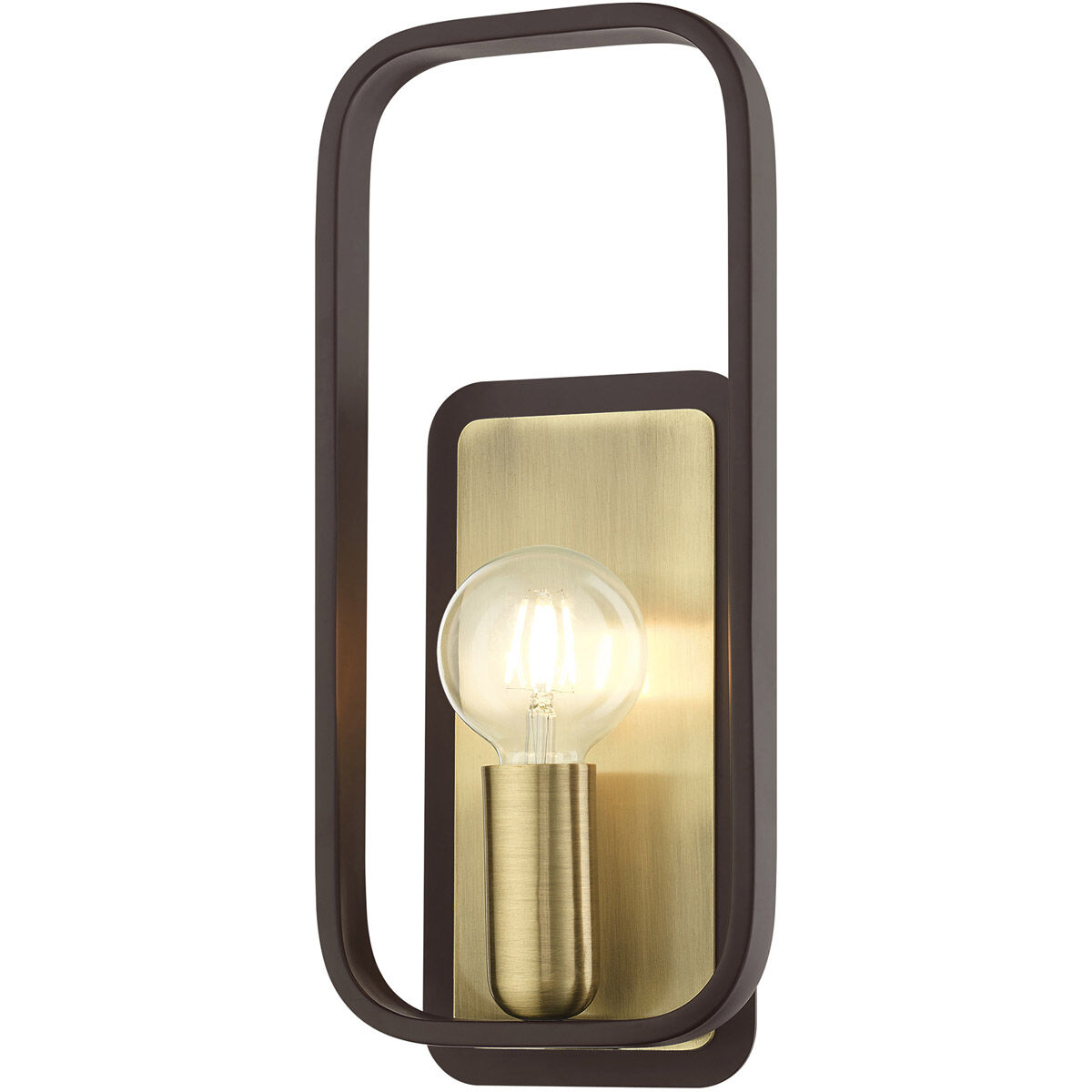 Bergamo 1 Light 7 inch Bronze with Antique Brass Accents ADA ADA Single Sconce Wall Light