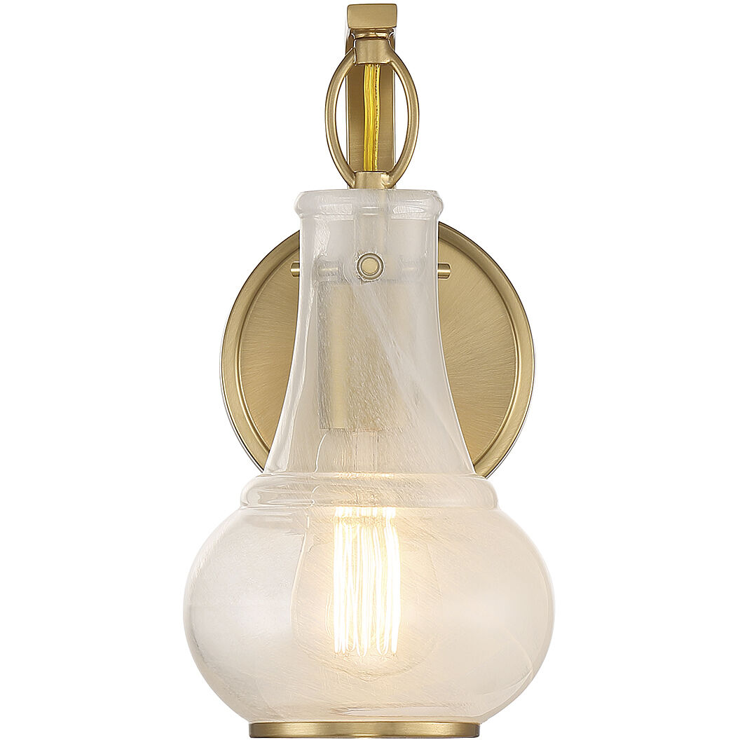 Adams 1 Light 7 inch Warm Brass Wall Sconce Wall Light