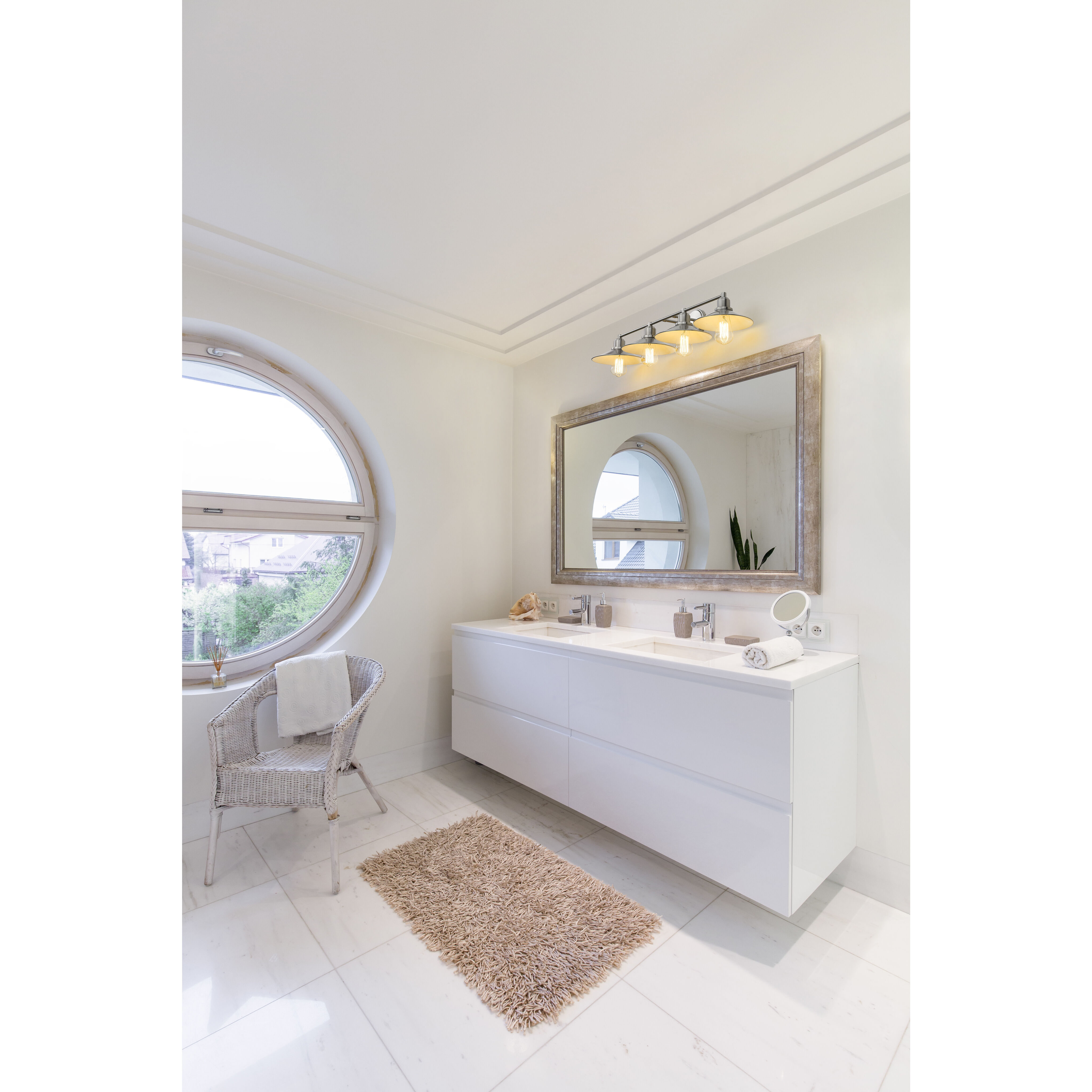 Casa 4 Light 36.5 inch Brushed Nickel Vanity Wall Light in Brushed Nickel Steel