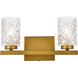 Cassie 2 Light 14 inch Brass Bath Sconce Wall Light