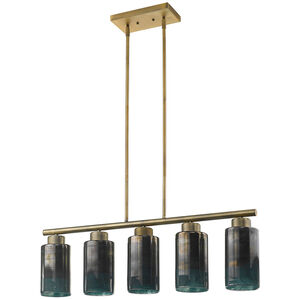 Monet 5 Light 5 inch Brass Pendant Ceiling Light