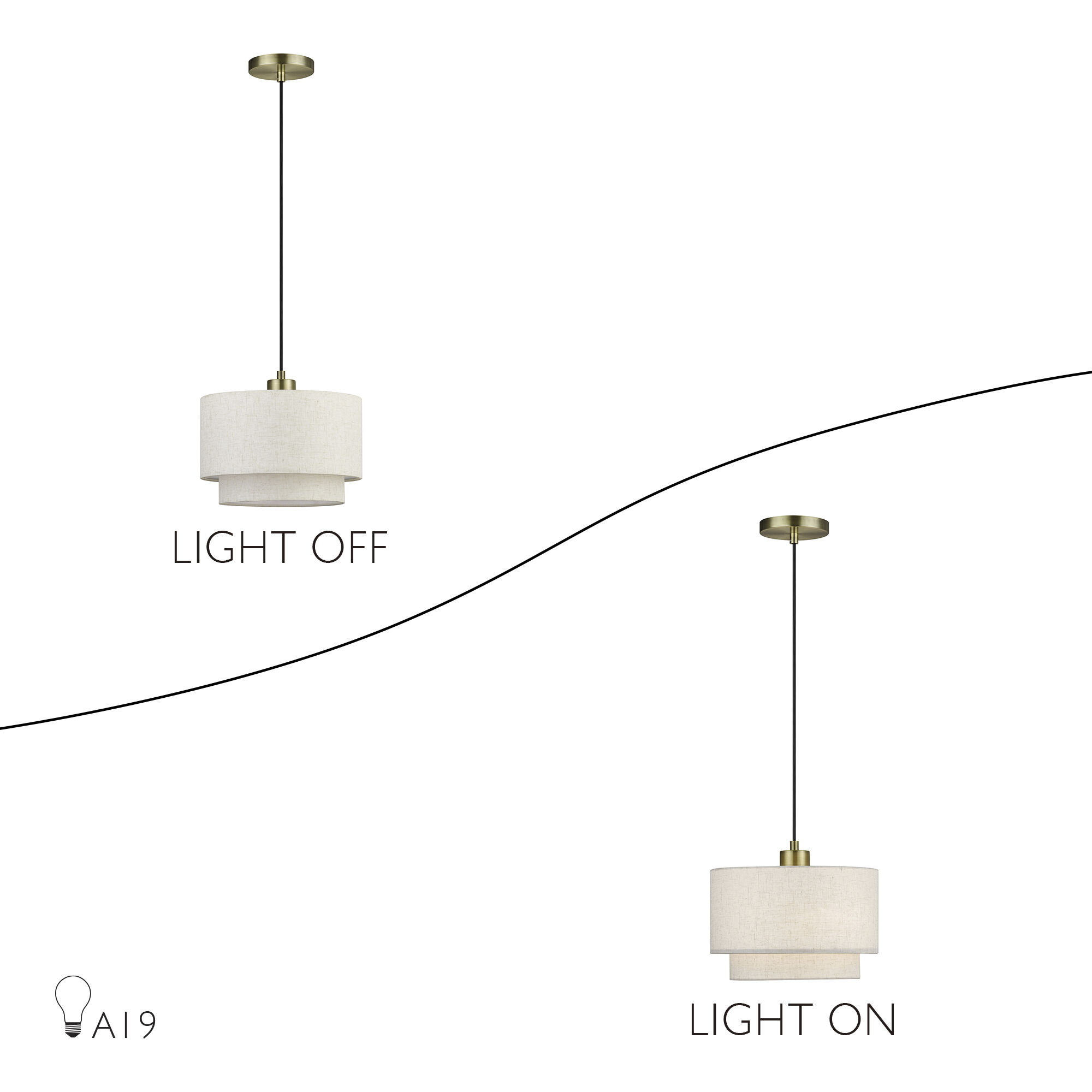 Manorwood 1 Light 12 inch Antique Brass Pendant Ceiling Light