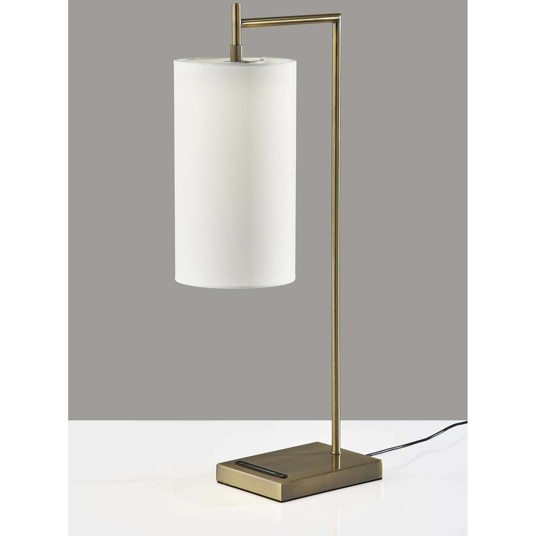 Matilda 25 inch 6.00 watt Antique Brass Table Lamp Portable Light, with Smart Switch