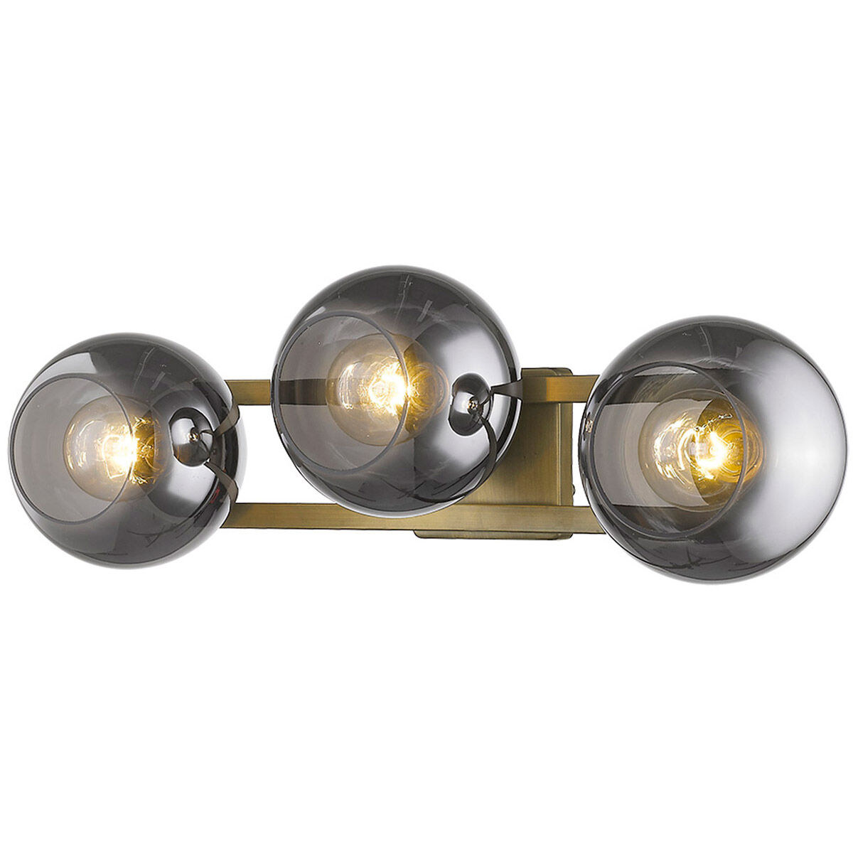 Lunette 3 Light 26 inch Aged Brass Sconce Wall Light