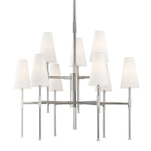 Bowery 9 Light 34 inch Polished Nickel Chandelier Ceiling Light