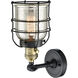 Franklin Restoration Small Bell Cage LED 6 inch Black Antique Brass Sconce Wall Light, Franklin Restoration