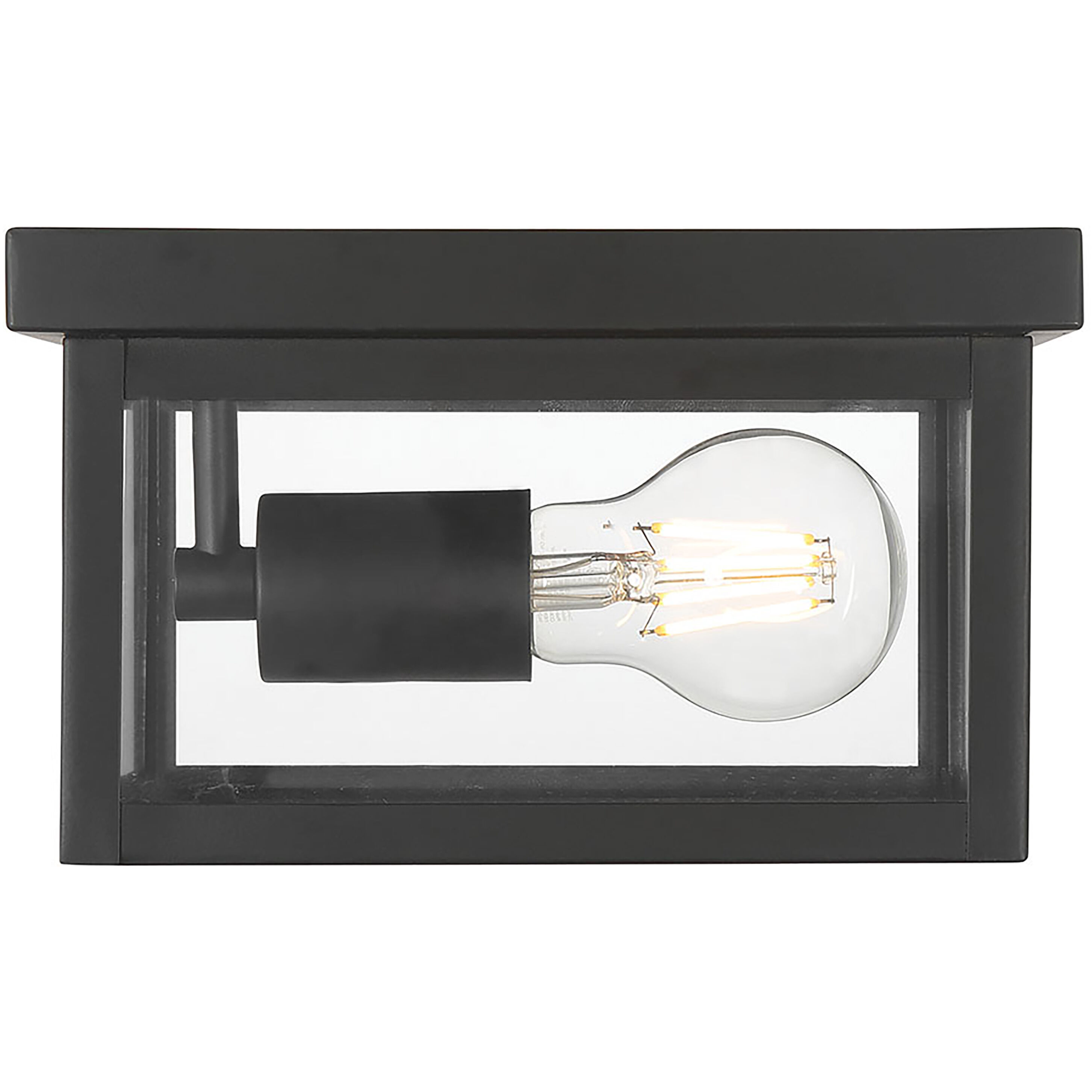 Evanton 1 Light 8 inch Powder Coated Black Outdoor Flush Mount