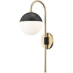 Renee 1 Light Aged Brass and Black Wall Sconce Wall Light