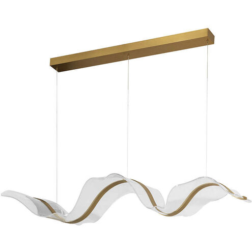 Alun LED 62 inch Brushed Gold with Clear Chandelier Ceiling Light