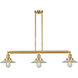 Franklin Restoration Halophane LED 41 inch Satin Gold Island Light Ceiling Light in Clear Halophane Glass, Franklin Restoration