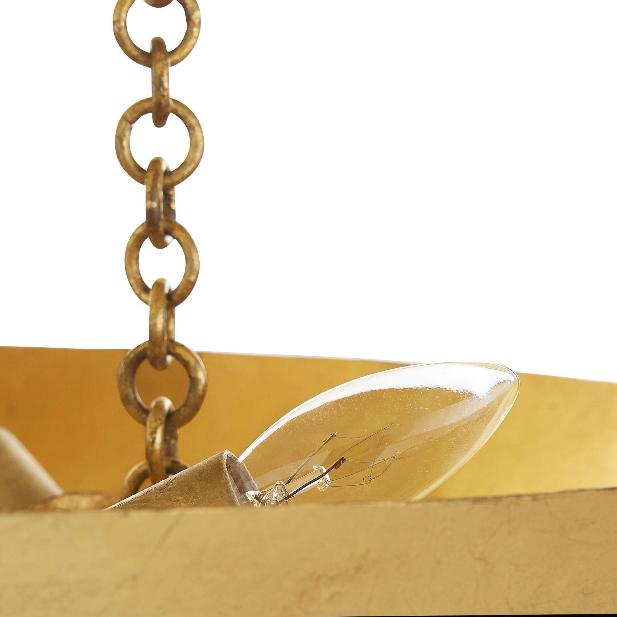 Florko 3 Light 24.5 inch Gold Leaf Chandelier Ceiling Light, Small