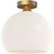 Alora Mood Castilla 1 Light 11.88 inch Aged Gold Flush Mount Ceiling Light in Opal Glass