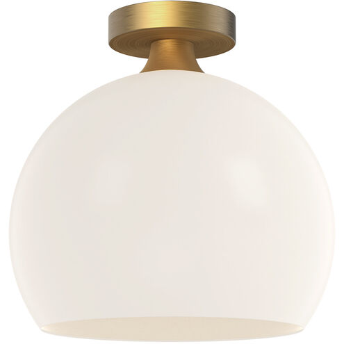 Alora Mood Castilla 1 Light 11.88 inch Aged Gold Flush Mount Ceiling Light in Opal Glass