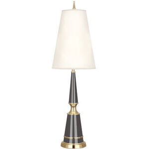 Jonathan Adler Versailles 33 inch 100 watt Ash Lacquer with Modern Brass Table Lamp Portable Light in Fondine