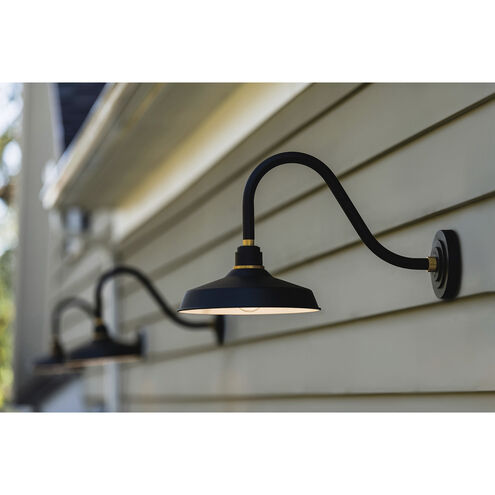 Foundry Classic LED 9.25 inch Museum Bronze with Brass Outdoor Barn Light, Gooseneck