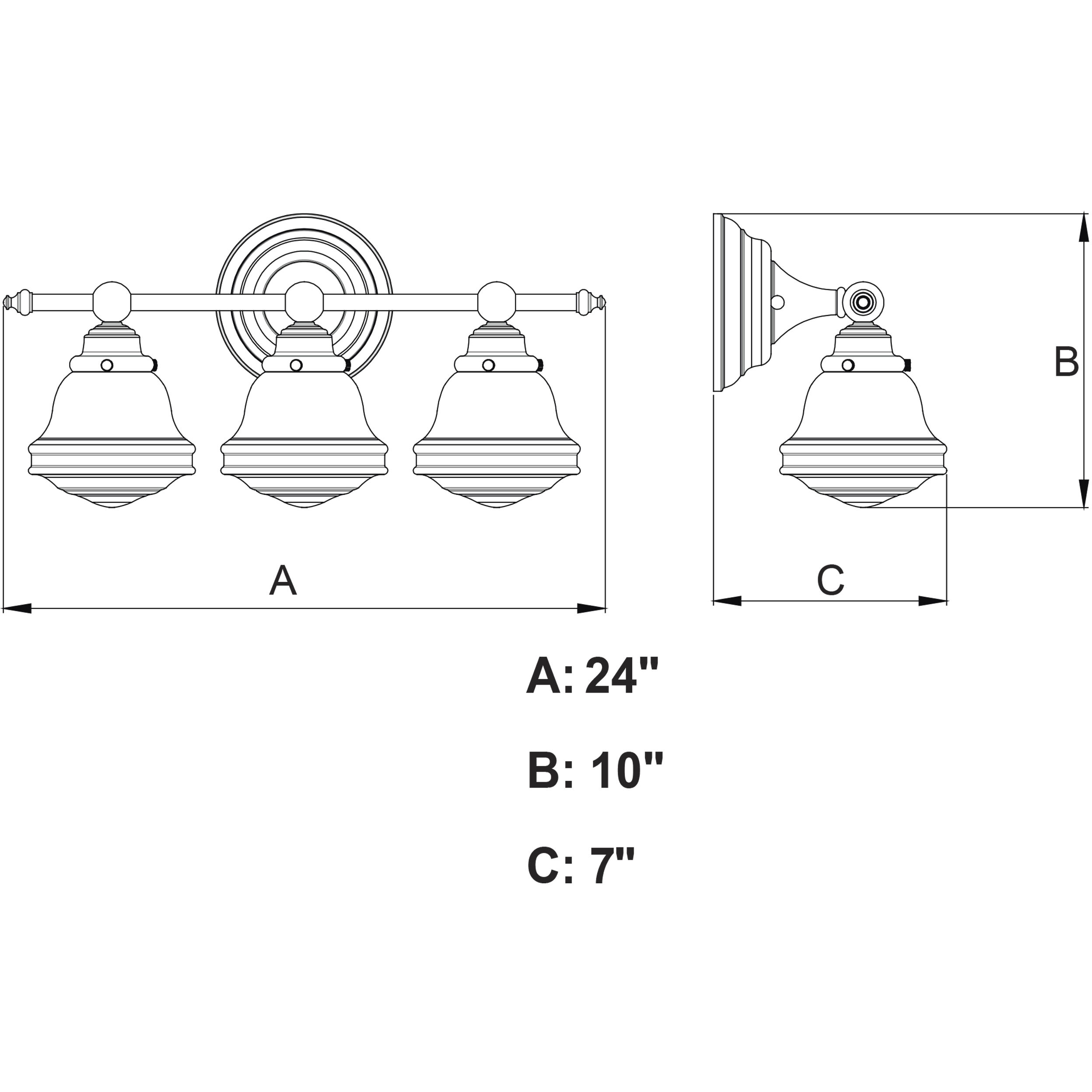 Huntley LED 24 inch Natural Brass Bathroom Light Wall Light