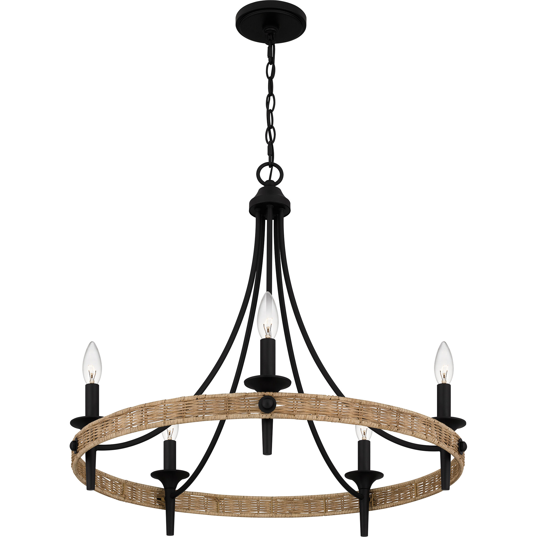 Catania 5 Light 26 inch Matte Black Chandelier Ceiling Light