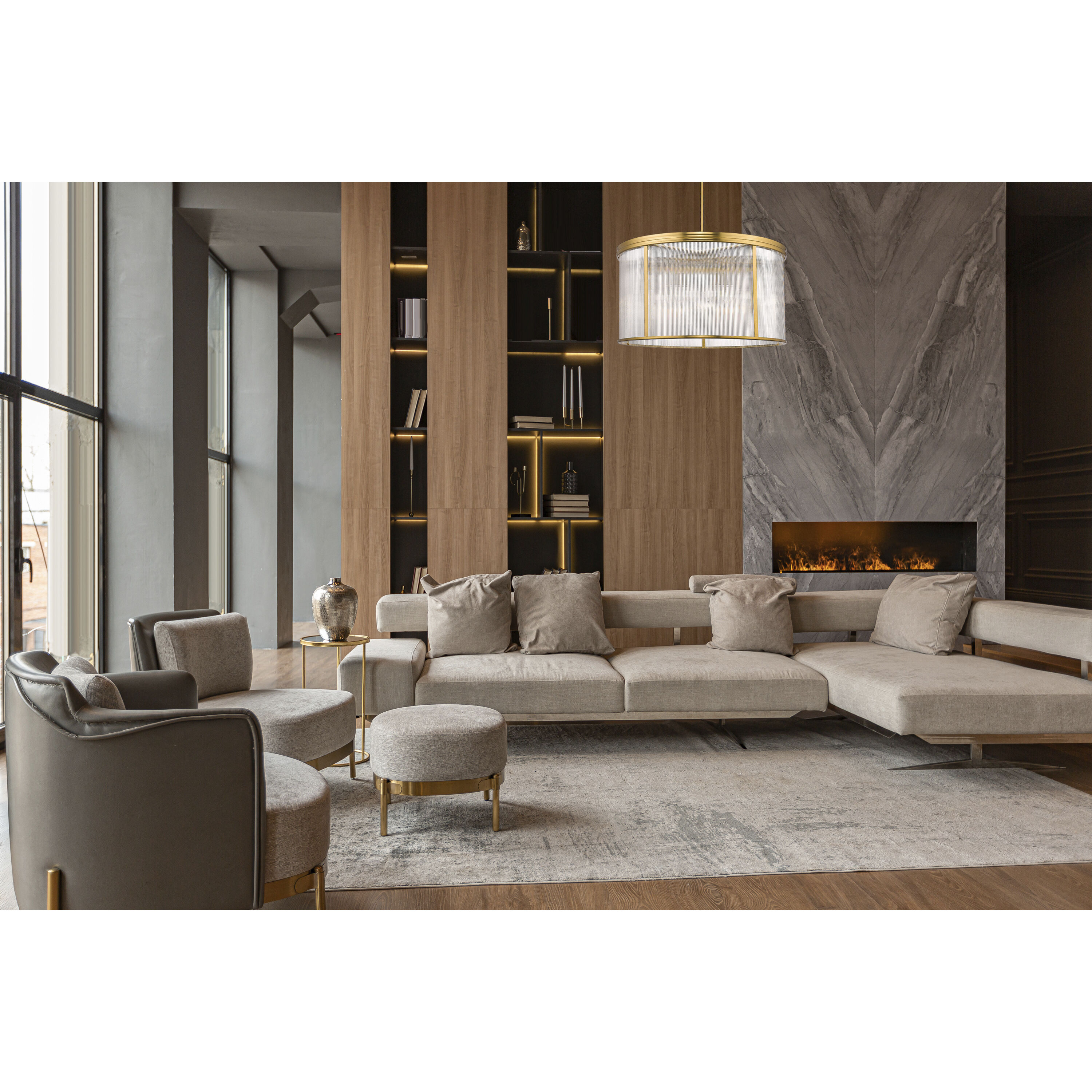 Carnaby 9 Light 32.25 inch Modern Gold Chandelier Ceiling Light