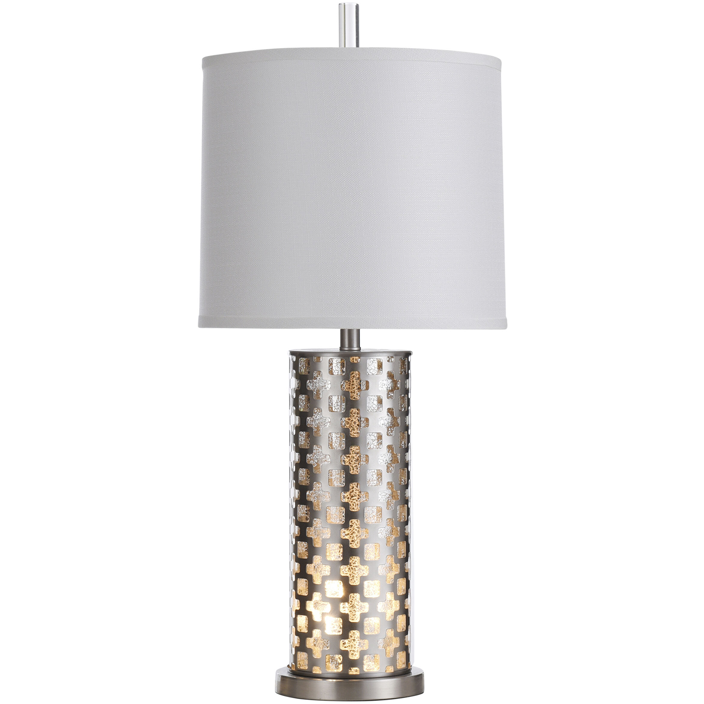 Signature 33 inch 100 watt Brushed Steel Table Lamp Portable Light