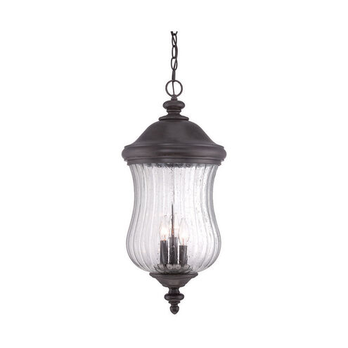 Bellagio 3 Light 12 inch Black Coral Exterior Hanging Lantern