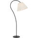 Amber Lewis Dume 63 inch 15 watt Aged Iron Arched Floor Lamp Portable Light in Silk Pleated, Large