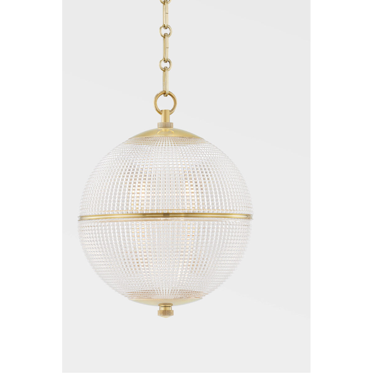Sphere No. 3 1 Light 13 inch Aged Brass Pendant Ceiling Light, Small