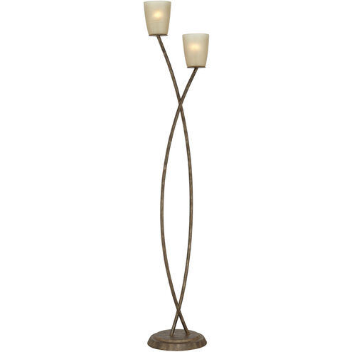 Everly 63 inch 60.00 watt Copper Bronze with Gold Floor Lamp Portable Light, KI Essentials