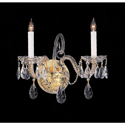 Traditional Crystal 2 Light 14.00 inch Wall Sconce