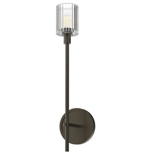 Salita 1 Light 18.1 inch Urban Bronze Vanity Light Wall Light in Ribbed Crystal