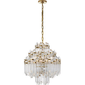 Suzanne Kasler Adele 6 Light 20 inch Hand-Rubbed Antique Brass with Clear Acrylic Four Tier Waterfall Chandelier Ceiling Light