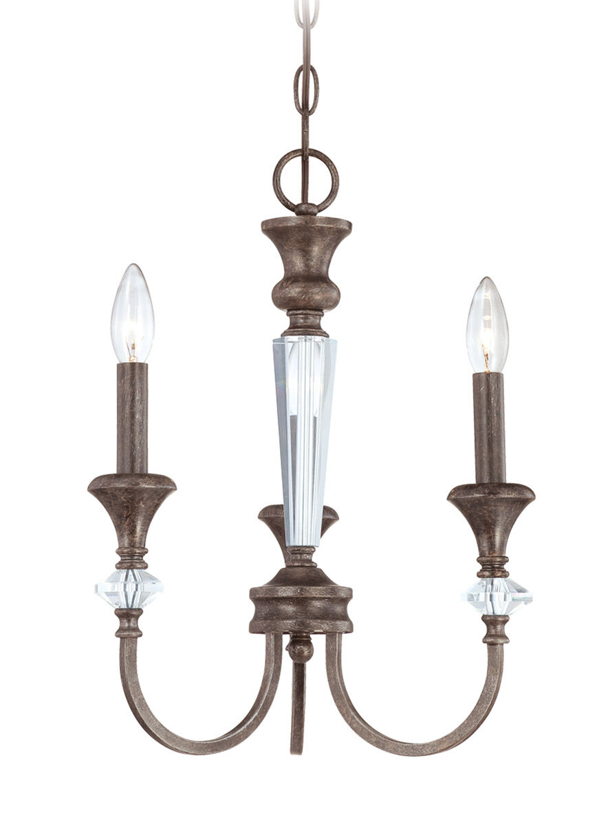 Boulevard 3 Light 13 inch Mocha Bronze Silver Wash Chandelier Ceiling Light