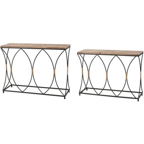 Fisher Island 42 X 14 inch Natural with Black Console Table