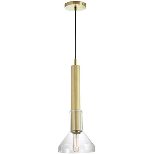Funnel 1 Light 8 inch Satin Brass Pendant Ceiling Light