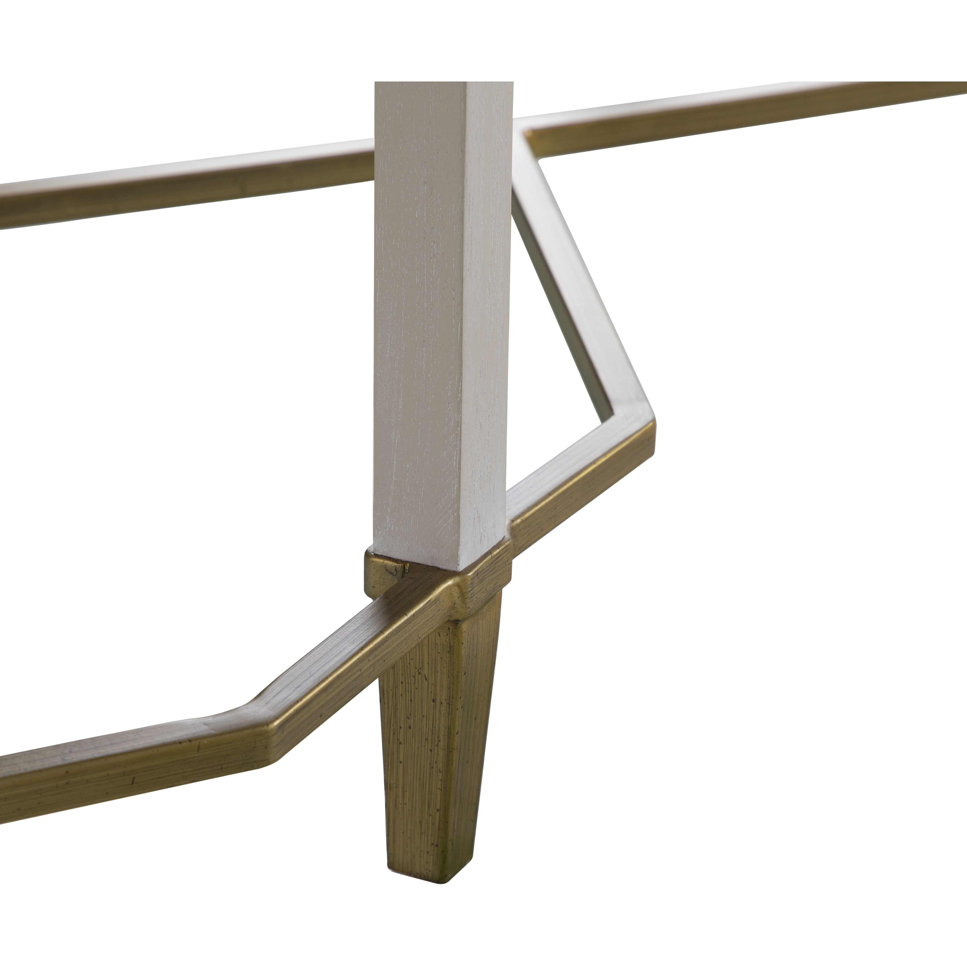 Sue 70 X 15 inch Cerused White and Brushed Gold Console Table