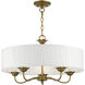 Edinburgh 5 Light 23 inch Antique Gold Leaf Pendant Chandelier Ceiling Light
