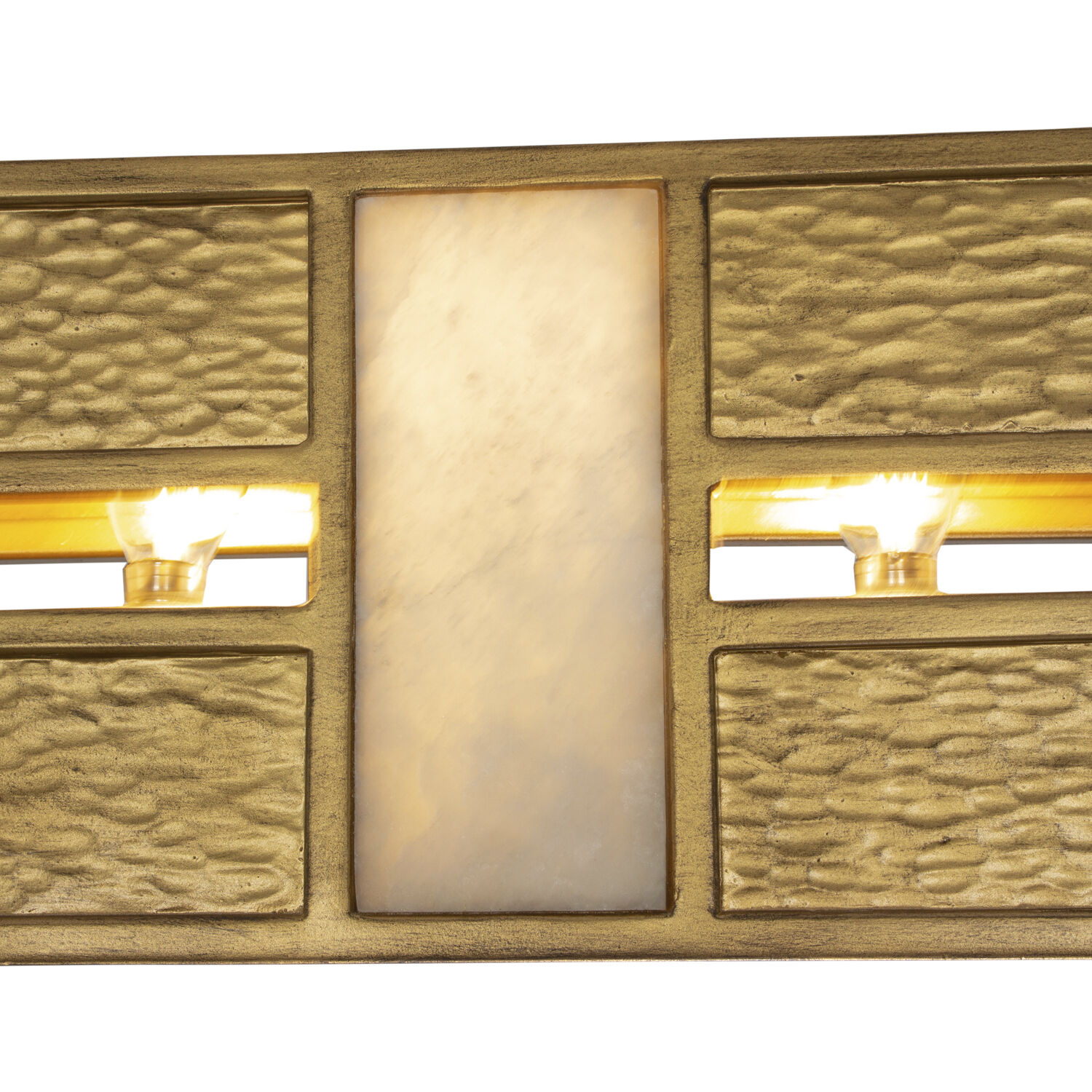 Dos 6 Light 4 inch Rustic Gold and Brushed Gold Linear Pendant Ceiling Light