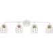 Quillan 4 Light 33.62 inch White Plaster Bathroom Vanity Light Wall Light