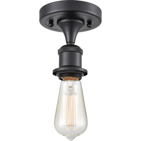 Ballston Bare Bulb LED 5 inch Matte Black Semi-Flush Mount Ceiling Light, Ballston