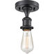 Ballston Bare Bulb LED 5 inch Matte Black Semi-Flush Mount Ceiling Light, Ballston