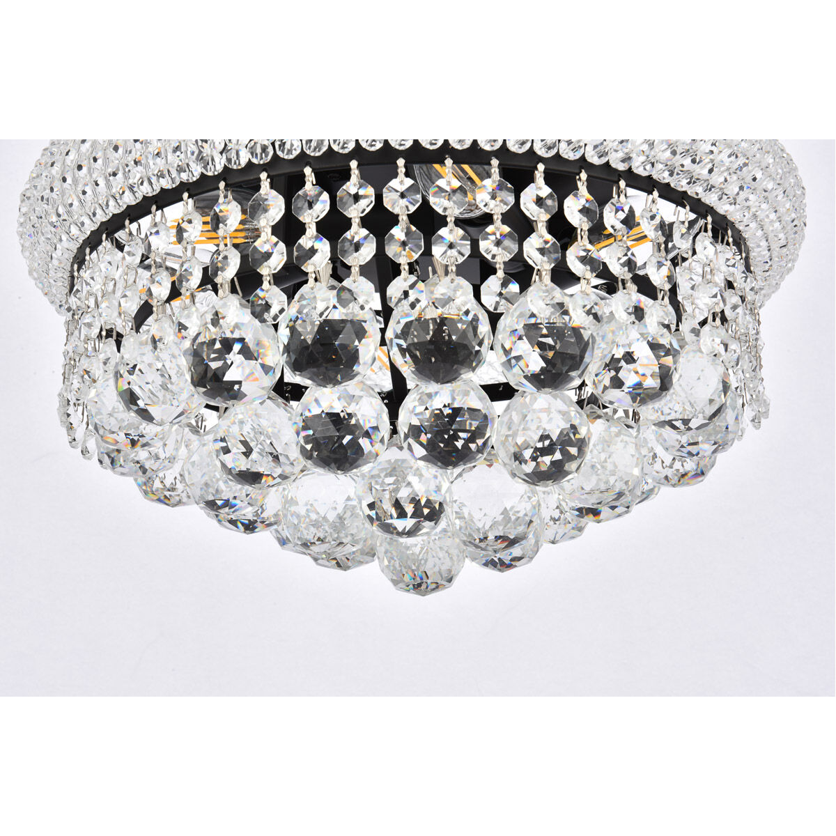 Primo 6 Light 14 inch Black and Clear Flush Mount Ceiling Light