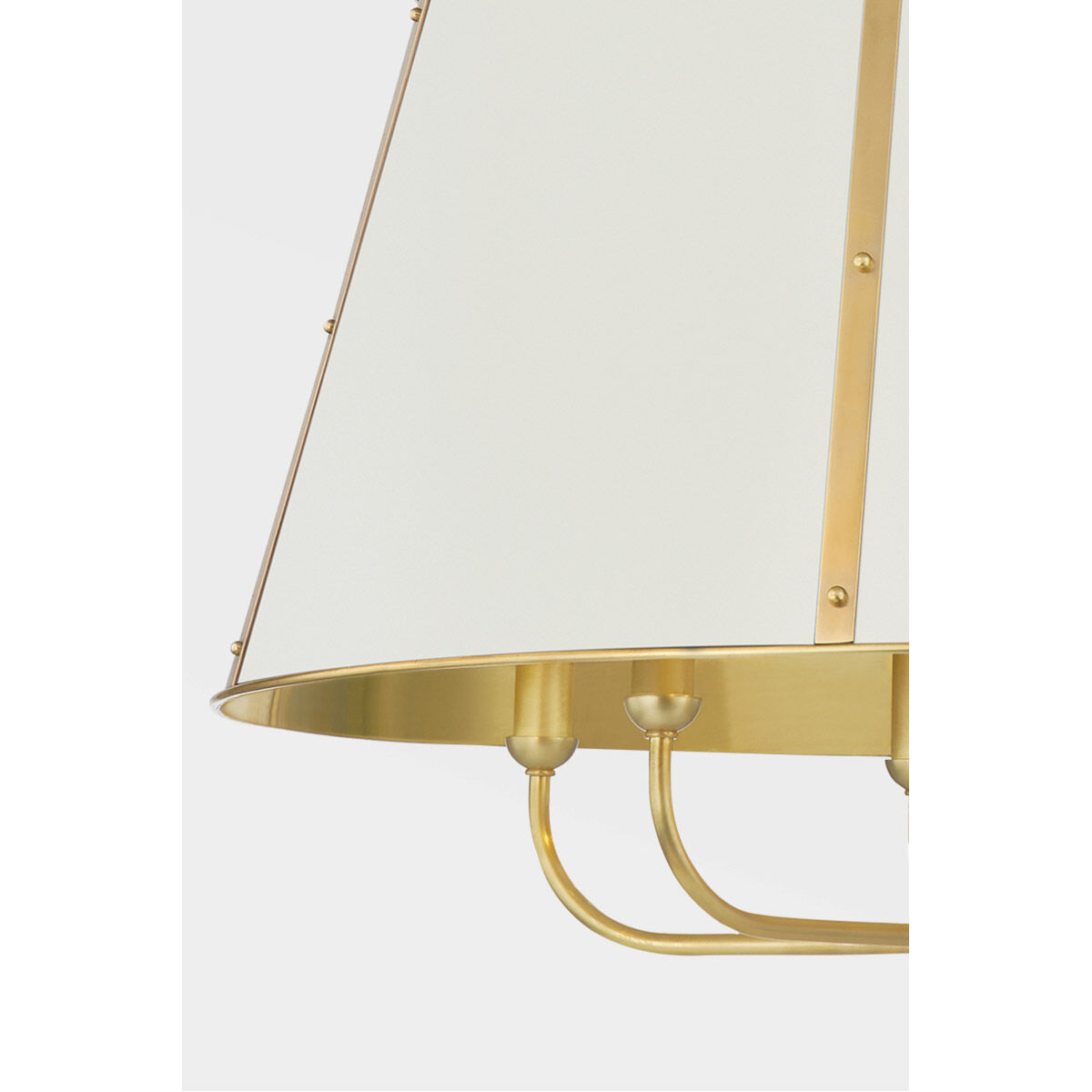 Cambridge 6 Light 28.5 inch Aged Brass/Off White Chandelier Ceiling Light