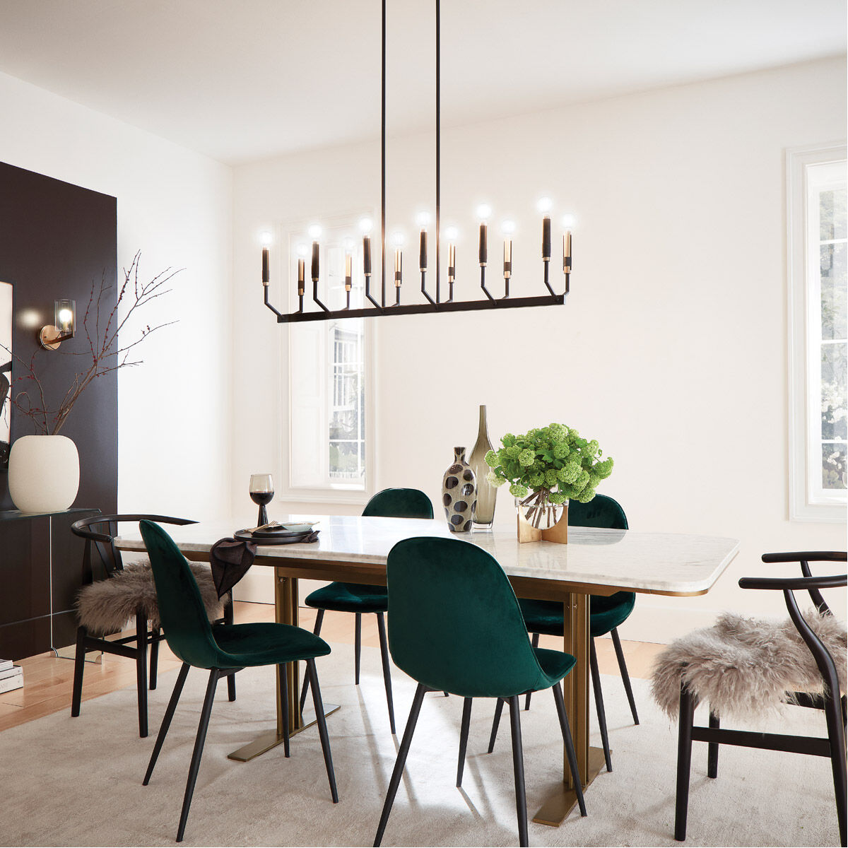 Black dining room ceiling light hot sale