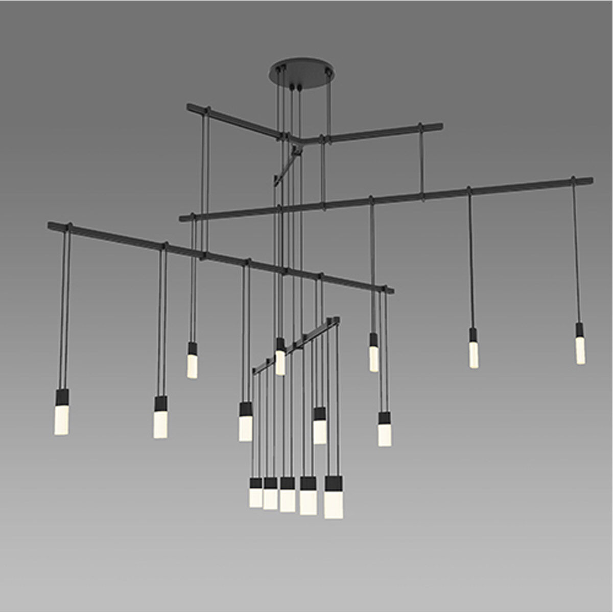 Suspenders LED 36 inch Satin Black Pendant Ceiling Light