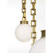 Marie Flanigan Bellamy LED 16 inch Soft Brass Statement Chain Multi Globe Chandelier Ceiling Light in White Glass