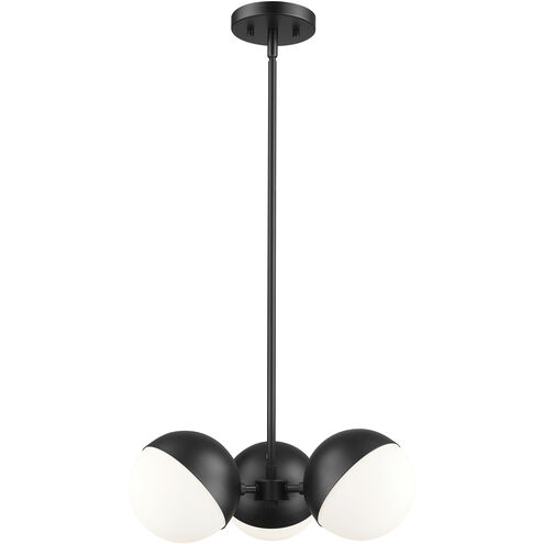 Realm Sphere 3 Light 17.25 inch Matte Black Chandelier Ceiling Light