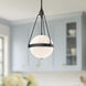 Alora Mood Harmony Pendant Ceiling Light in Matte Black, Glossy Opal Glass