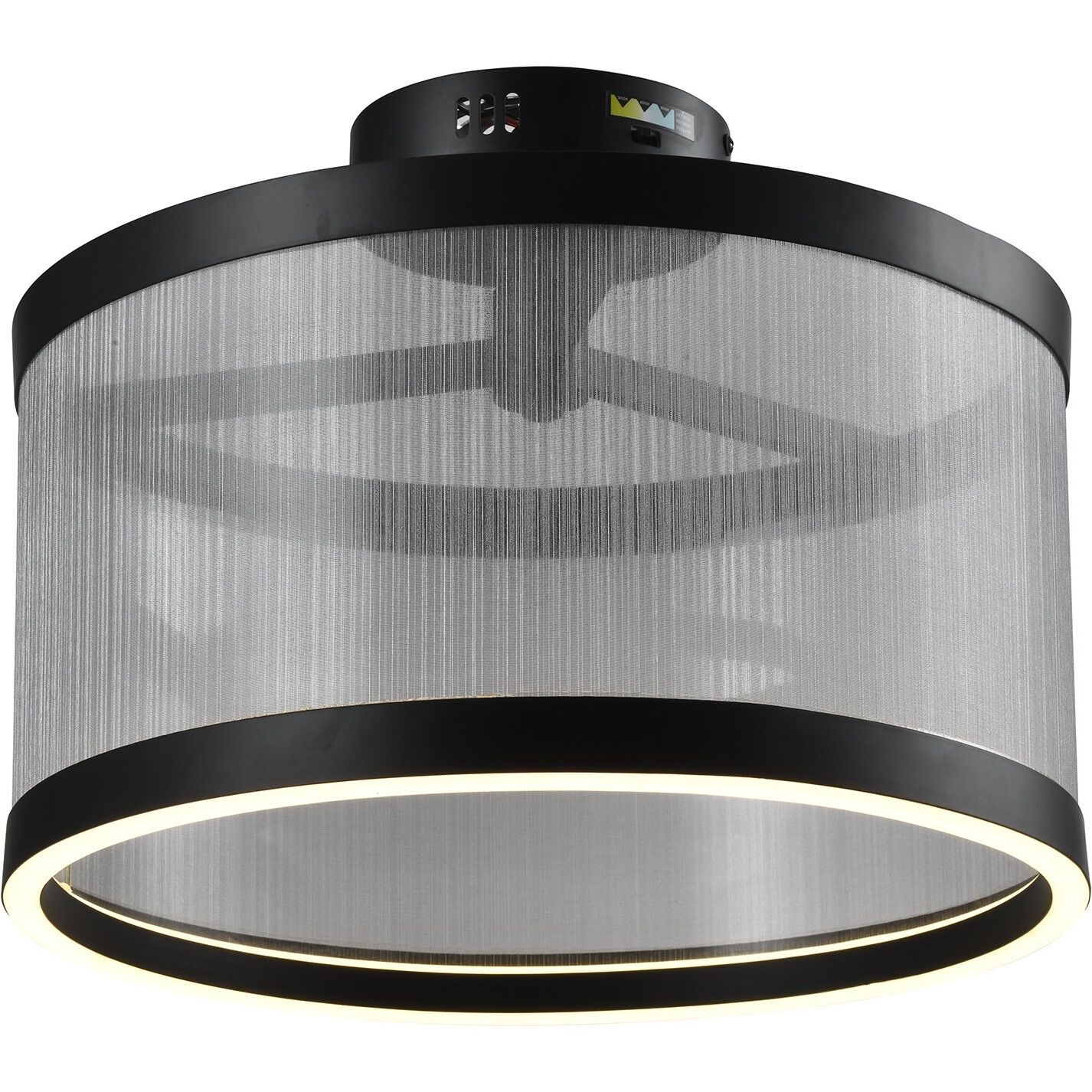 Cora LED 14.96 inch Black and Black Semi Flush Mount Ceiling Light