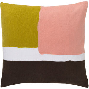 Harvey 22 X 22 inch Green and Pink Pillow Cover